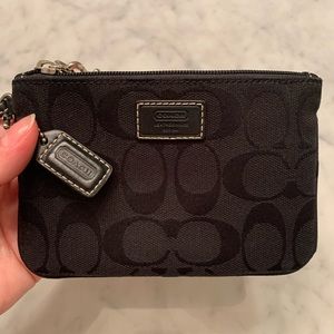 Coach monogram wristlet - black